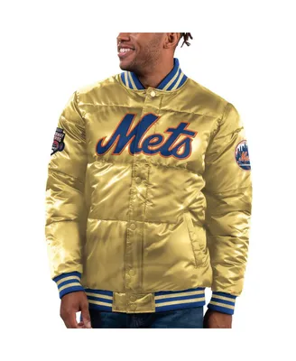 Men's Starter Gold New York Mets 2023 Subway Series Bronx Bomber Full-Snap Jacket