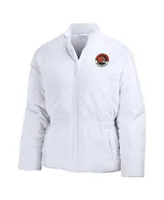 Women's Wear by Erin Andrews White Cleveland Browns Packaway Full-Zip Puffer Jacket