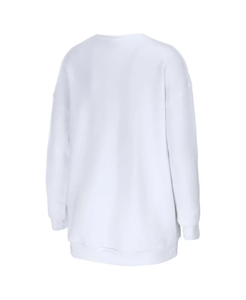 Women's Wear by Erin Andrews White New Orleans Saints Domestic Pullover Sweatshirt