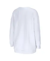 Women's Wear by Erin Andrews White New Orleans Saints Domestic Pullover Sweatshirt