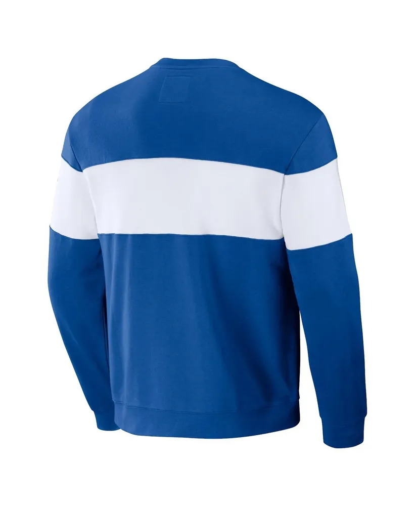 Men's Darius Rucker Collection by Fanatics Royal Los Angeles Dodgers Stripe Pullover Sweatshirt