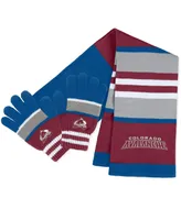 Women's Wear by Erin Andrews Colorado Avalanche Stripe Glove and Scarf Set