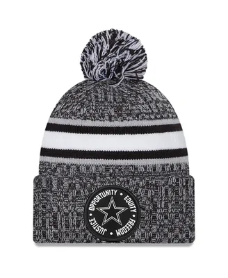 Men's New Era Heather Black Dallas Cowboys 2023 Inspire Change Cuffed Knit Hat With Pom