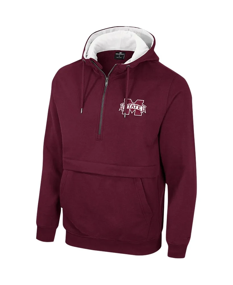 Men's Colosseum Maroon Mississippi State Bulldogs Half-Zip Hoodie