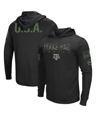 Men's Colosseum Black Texas A&M Aggies Big and Tall Oht Military-Inspired Appreciation Tango Long Sleeve Hoodie T-shirt