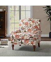 Lucretia Modern Upholstered Accent Chair with Patterned Cushion