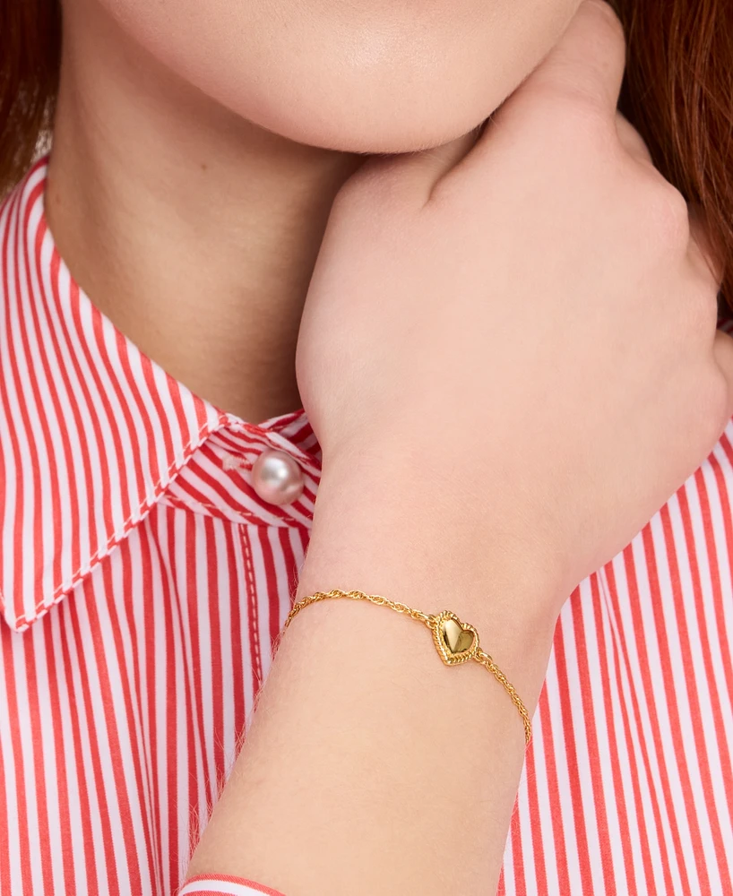 Kate Spade New York Gold-Tone Twisted Frame Heart Link Bracelet