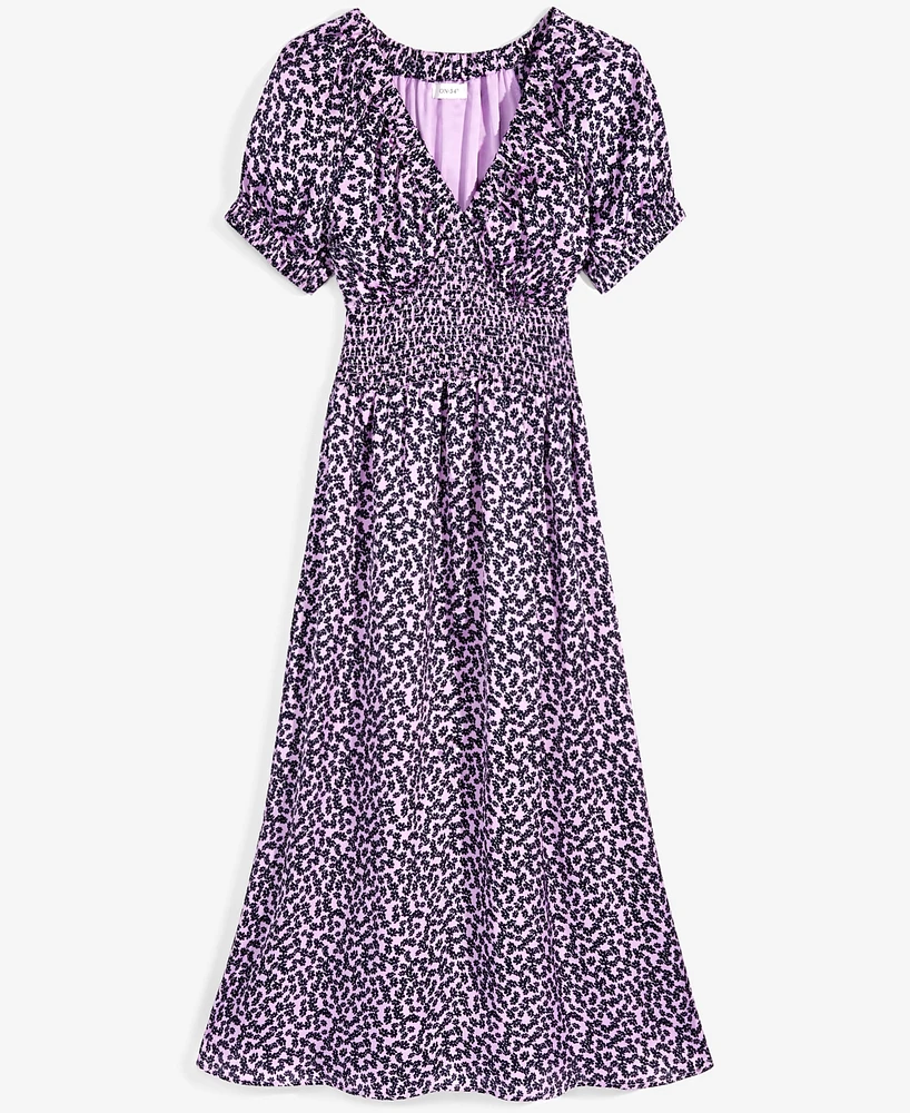 On 34th Women's Short-Sleeve Smock-Waist Midi Dress, Created for Macy's