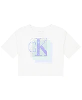 Calvin Klein Big Girls Layered Sequin 3/4 Sleeve T-shirt