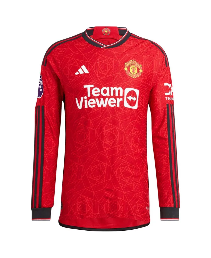 Men's adidas Red Manchester United 2023/24 Home Authentic Long Sleeve Jersey