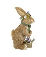 Northlight 15" Sisal Rabbit with Basket Easter Figure