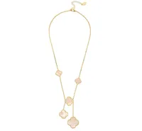 Mother of Pearl Clover Station Y Necklace