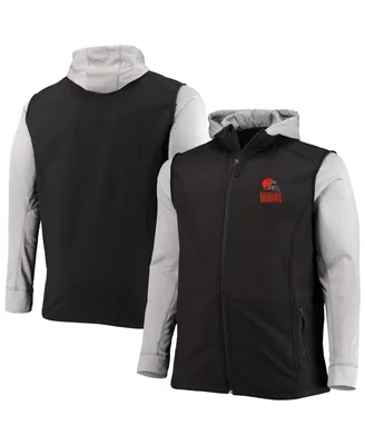 Men's Dunbrooke Black, Gray Cleveland Browns Big and Tall Alpha Full-Zip Hoodie Jacket