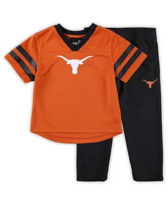 Toddler Boys and Girls Texas Orange, Black Texas Longhorns Red Zone Jersey and Pants Set
