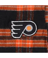 Men's Black, Orange Distressed Philadelphia Flyers Big and Tall T-shirt and Pajama Pants Sleep Set