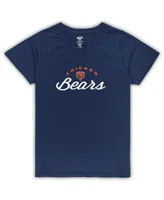 Women's Concepts Sport Navy Chicago Bears Plus Badge T-shirt and Flannel Pants Sleep Set