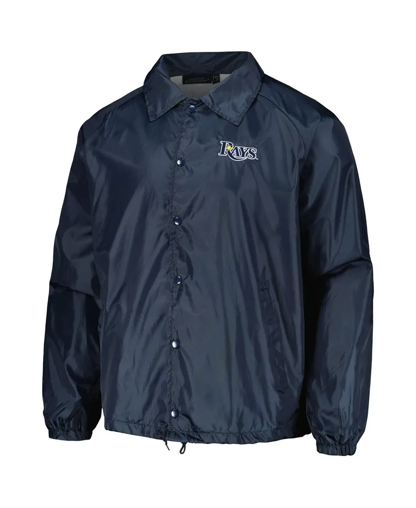 Men's Dunbrooke Navy Tampa Bay Rays Coach's Raglan Full-Snap Windbreaker Jacket