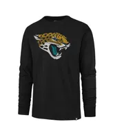 Men's '47 Brand Black Distressed Jacksonville Jaguars Premier Franklin Long Sleeve T-shirt