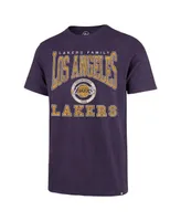 Men's '47 Brand Purple Distressed Los Angeles Lakers All Out Scrum T-shirt