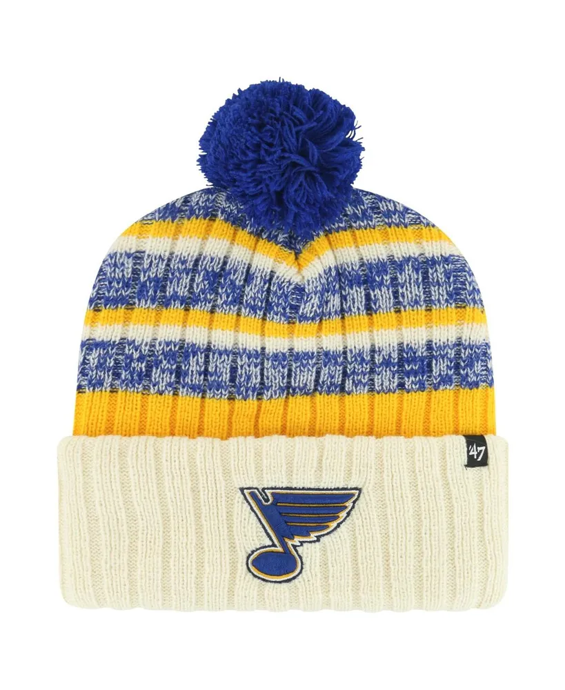 Men's '47 Brand Cream St. Louis Blues Tavern Cuffed Knit Hat with Pom