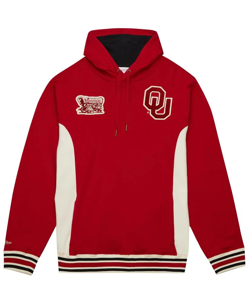 Men's Mitchell & Ness Crimson Oklahoma Sooners Team Legacy French Terry Pullover Hoodie