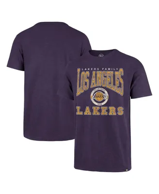Men's '47 Brand Purple Distressed Los Angeles Lakers All Out Scrum T-shirt