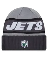 Men's New Era Gray New York Jets 2023 Sideline Tech Cuffed Knit Hat