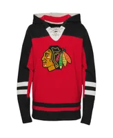 Preschool Boys and Girls Red Chicago Blackhawks Ageless Revisited Lace-Up V-Neck Pullover Hoodie