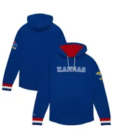 Men's Mitchell & Ness Royal Kansas Jayhawks Legendary Raglan Pullover Hoodie