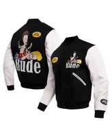 Men's Freeze Max Black, White Beavis and Butt-Head Rude Varsity Full Zip Jacket