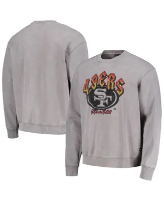 Men's and Women's The Wild Collective Gray San Francisco 49ers Distressed Pullover Sweatshirt