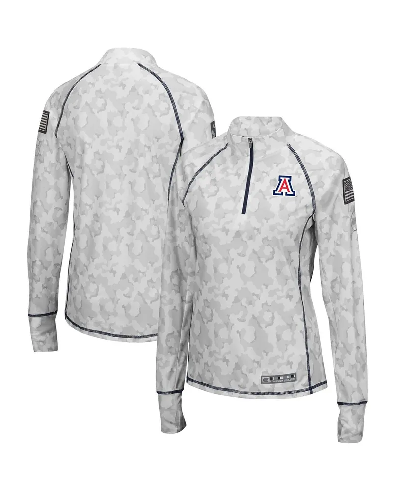 Women's Colosseum Camo Arizona Wildcats Oht Military-Inspired Appreciation Officer Arctic Lightweight Quarter-Zip Top