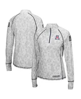 Women's Colosseum Camo Arizona Wildcats Oht Military-Inspired Appreciation Officer Arctic Lightweight Quarter-Zip Top