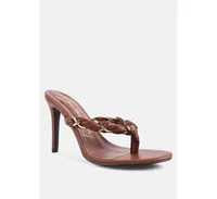 Womens Melodrama Stiletto Heel Braided Thong Sandals