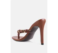 Womens Melodrama Stiletto Heel Braided Thong Sandals