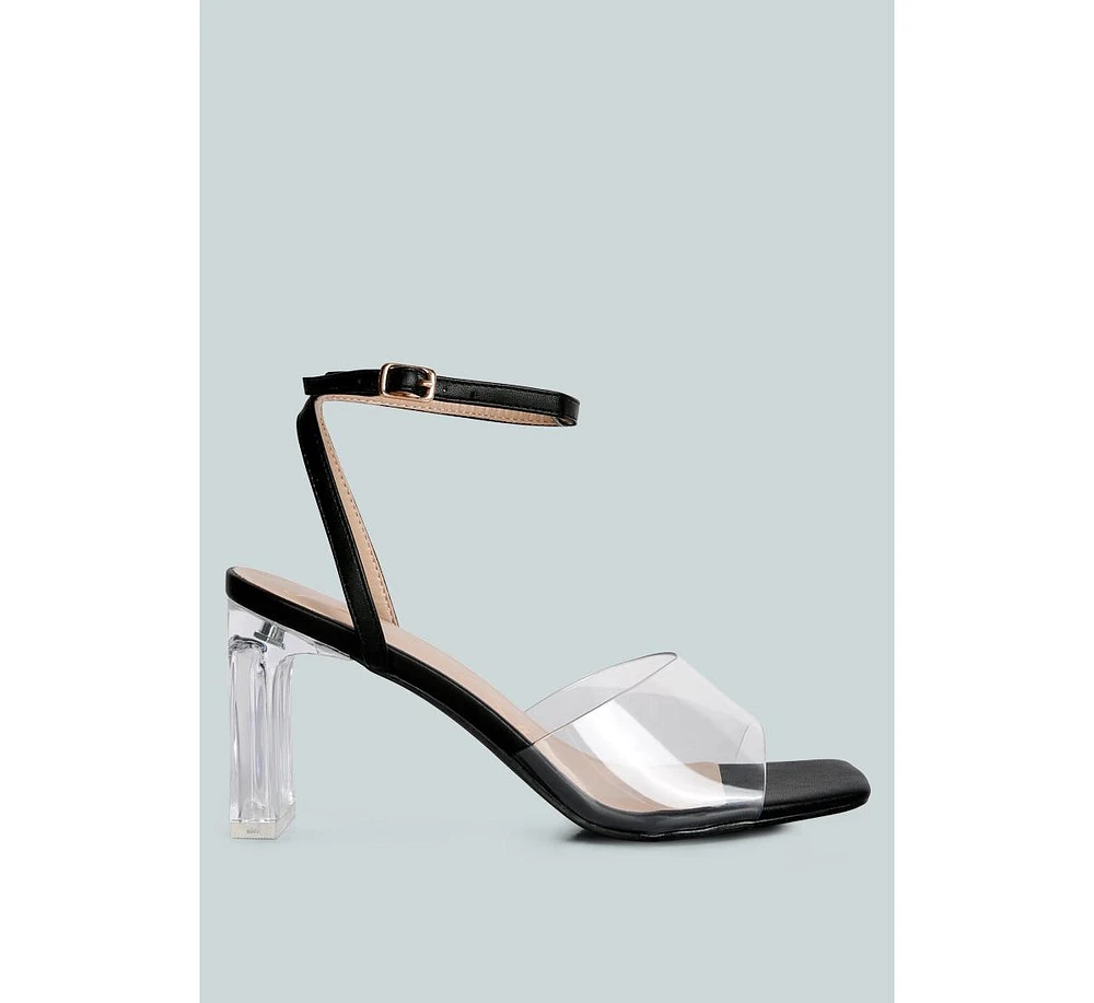 Twinkle Clear Block Heel Sandal