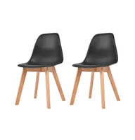 Dining Chairs 2 pcs Black Plastic