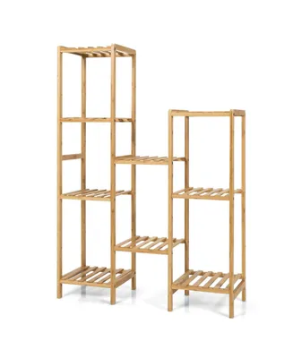 Sugift 9-Tier Bamboo Plant Stand for Living Room Balcony Garden