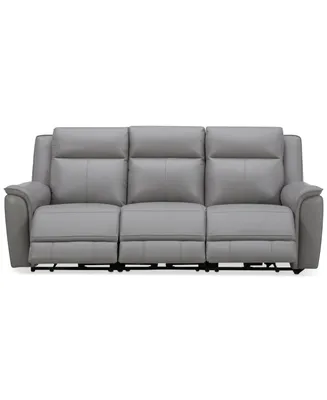 Addyson 88" 3-Pc. Leather Sofa with 3 Zero Gravity Recliners Power Headrests, Created for Macy's