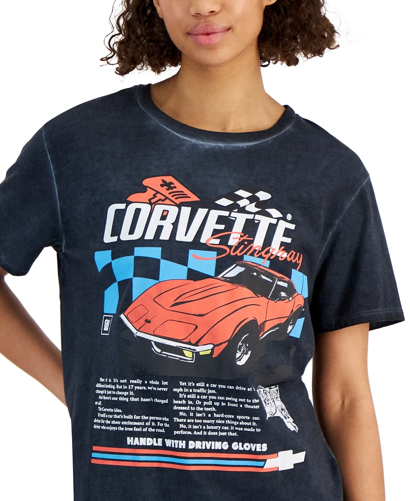 Love Tribe Juniors' Corvette Graphic-Print Boyfriend Tee