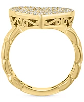 Effy Diamond Pave Heart Chain Link Ring (3/4 ct. t.w.) in 14k Gold