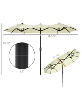 Outsunny 9.7' Double-sided Patio Umbrella Tilt Outdoor Umbrella