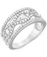 Diamond Openwork Statement Ring (3/4 ct. t.w.) in 14k White Gold