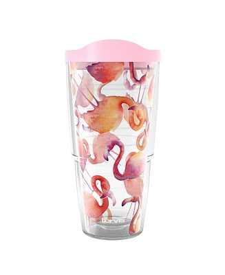 Tervis Flamingo Splash Made in Usa Double Walled Insulated Tumbler Travel Cup Keeps Drinks Cold & Hot, 24oz, Classic