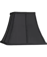 Small Square Curved Black Lamp Shade 6" Top x 11" Bottom x 9.75" Height (Spider) Replacement with Harp and Finial - Springcrest