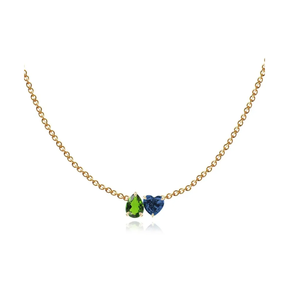 Alev Jewelry Aj by Alev Small Two Gemstone Necklace