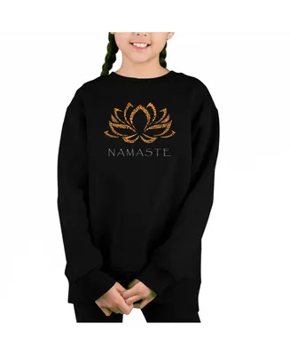 Namaste - Big Girl's Word Art Crewneck Sweatshirt