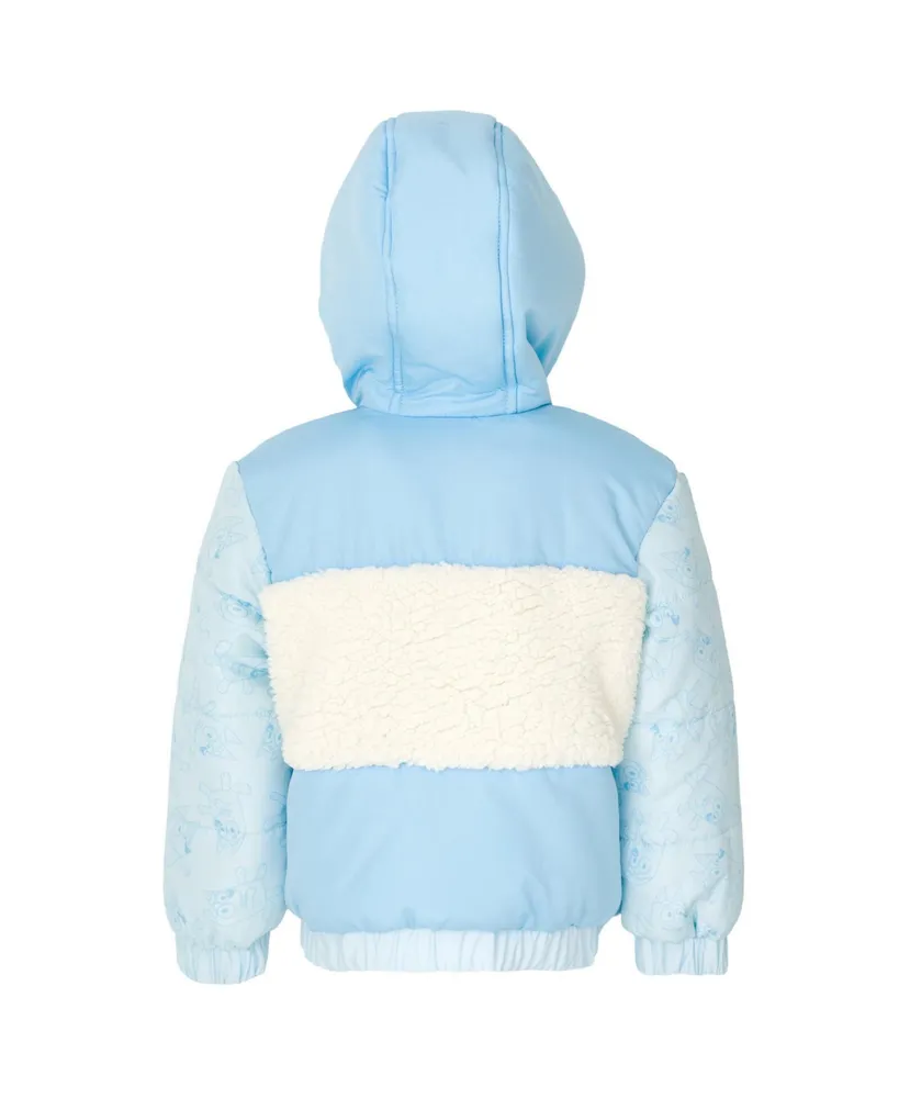 Bluey Bingo Girls Zip Up Winter Puffer Jacket Toddler |Child