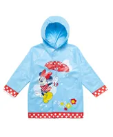 Disney Minnie Mouse Girls Raglan Waterproof Hooded Rain Jacket Toddler|Child