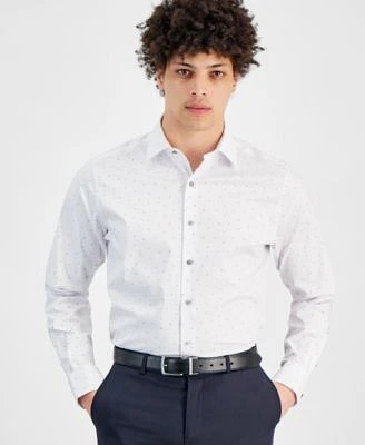 Alfani Mens Temperature Regulating Solid Dress Shirt Slim Regular Fit